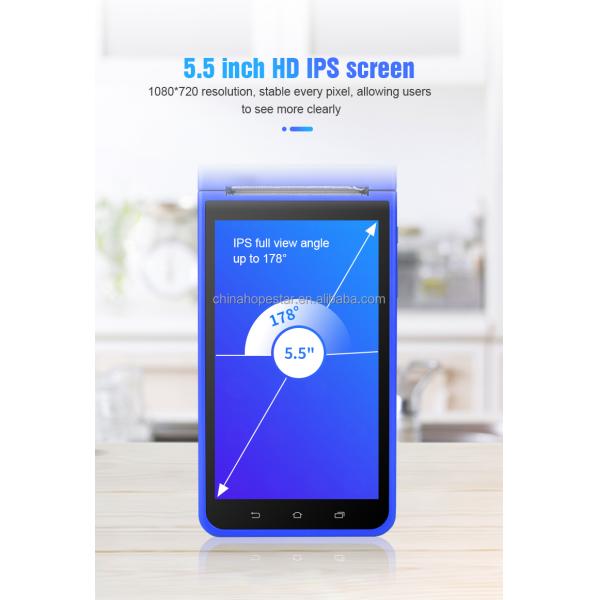 Monochrome Printer Output Type 5.5-Inch Android 8.1 PDA POS Terminal for Streamlined Restaurant Order Processing