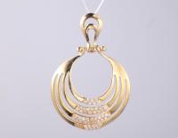18K AMARELHO OURO ÚNICO 925 Prata Pendente Geométrico Decorado com anéis de pedra preciosa de prata de zircão personalizável Acessório