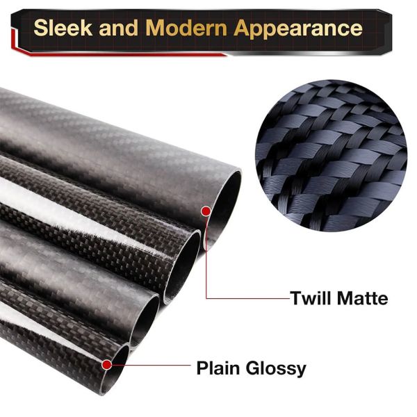 100% Pure Carbon Fiber Twill Matte Finish Lightweight 3K Carbon Fiber Tube and Rod