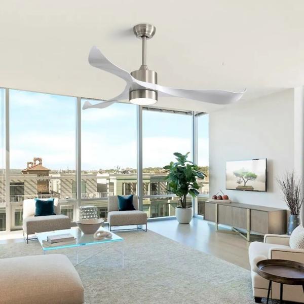 52 Inch Bldc Ceiling Fan Modern 3 Abs Blades Chandelier LED Ceiling Fans With Light