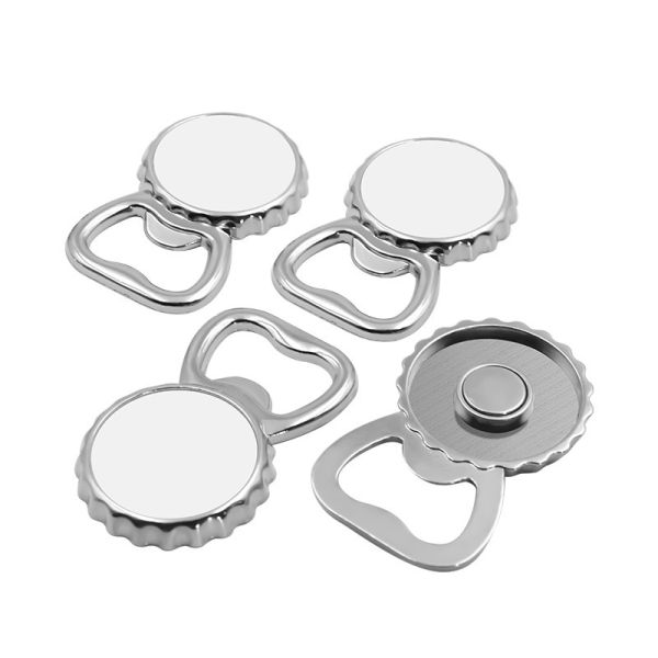 Creative Blank Sublimation Magnetic Bottle Opener Refrigerator Magnet Two-In-One Custom Magnet Bottle Opener