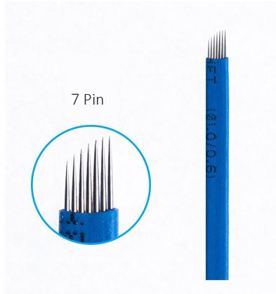 0.20mm Blue Microblading Needle - Stainless Steel Tattoo Needle for Eyebrow Microblading, 500pcs/box