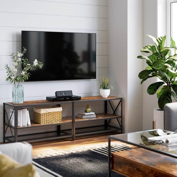 Large TV Stand, Long TV Stand, Industrial TV Furniture, Particleboard TV Stand, LTV095B01