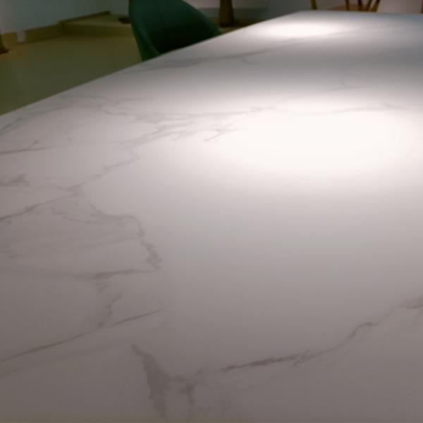 Contemporary Modern Luxe X Base Ceramic Marble Dining Table