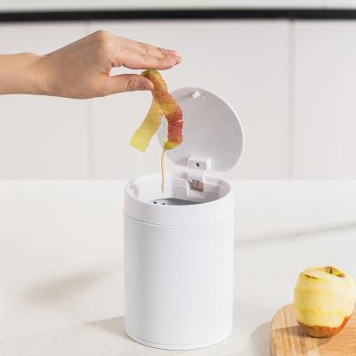 3L de aço inoxidável Desktop Mini Lixeira Com Pressão Aberta Seleção de Espaço da Sala de Apoio