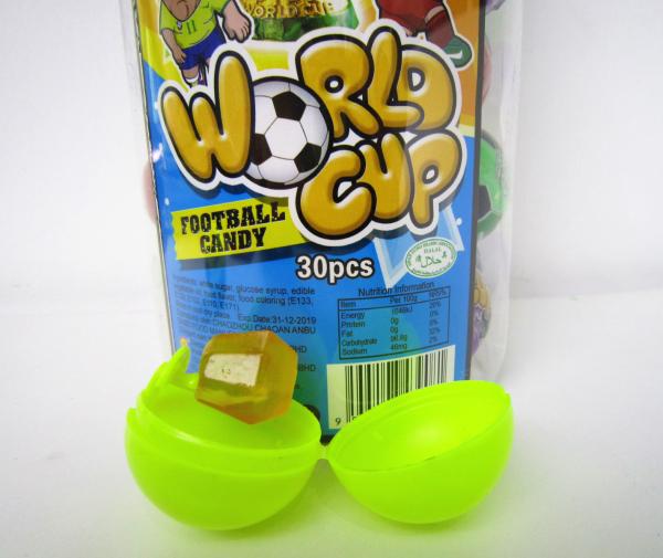 Os doces engraçados/futebol dão forma duramente ao multi fruto dos doces 6g Flavored duramente doces em uns frascos