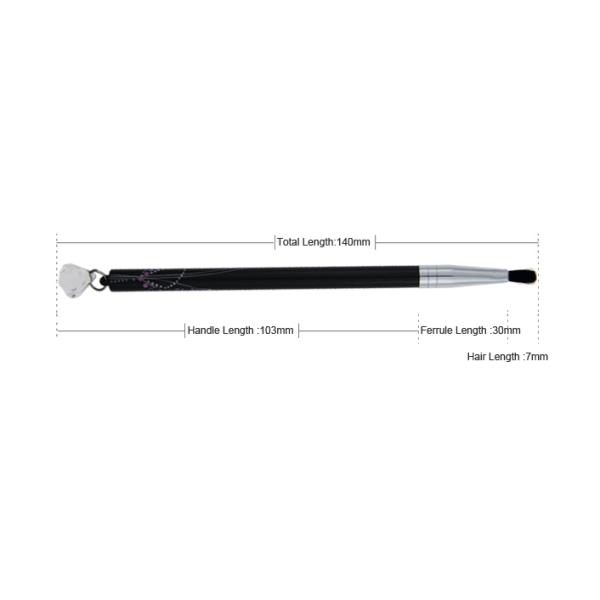 Deep Black Plastic Handle Lipstick And Lip Liner With Goat Hair / Aluminum Ferrule