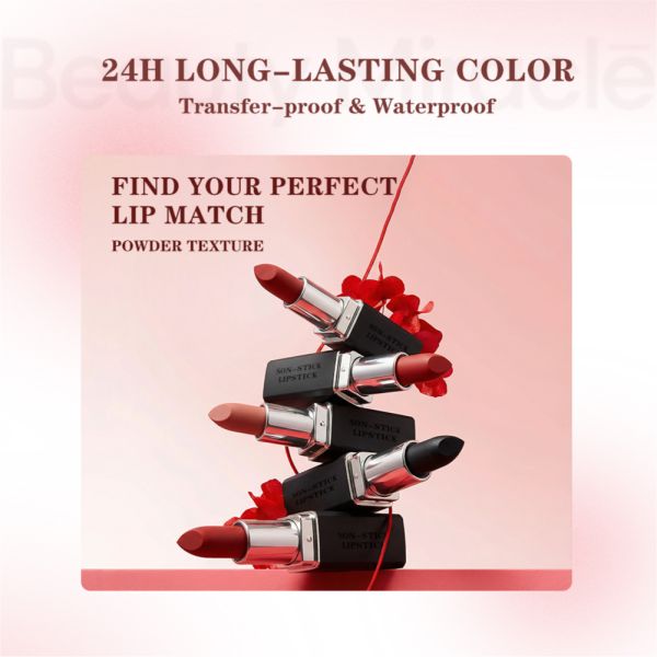 Wholesale Luxury High-pigment Matte Lipsticks Fashionable Non-sticky Waterproof Long-lasting Velvety Lipsticks