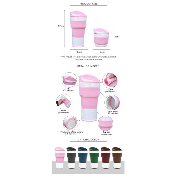 Lightweight Heat Resistant 400ML Silicone Travel Mug