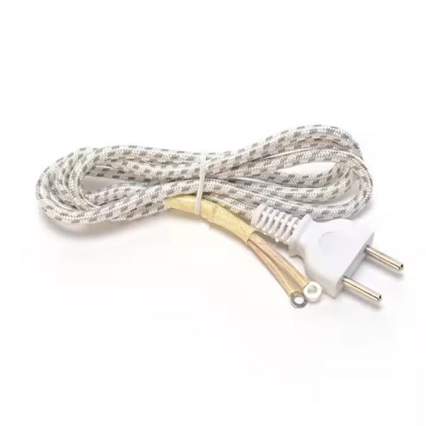 Горячая продажа 2 штифта 220в 16а Плетённый проволока Электрический кабель кабель Светодиодная лампа E27 Dc Медь Карачи электропровод для железа в Пакистане