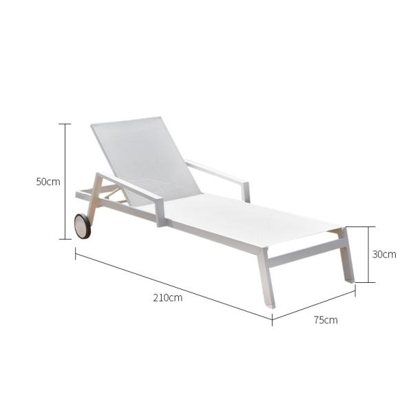 Outdoor Daybed Wicker Lounger Stretch for Garden Swimming Pool Sunbed Aluminum Daybed
