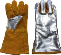 Luvas resistentes de alta temperatura aluminizadas com palma de couro