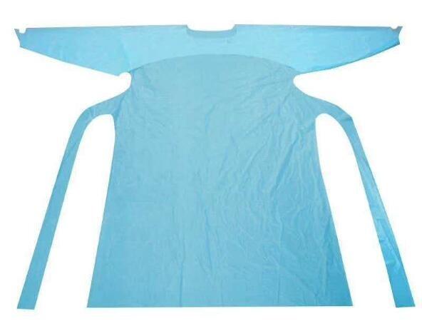 PE / PEVA Disposable Isolation Clothing Personal Safety Apron With Sleeves