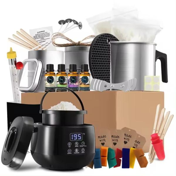 Custom Supply Luxury Adults Soy Wax Gel Electric Melting Pot Kit Diy Candle Maker Kit