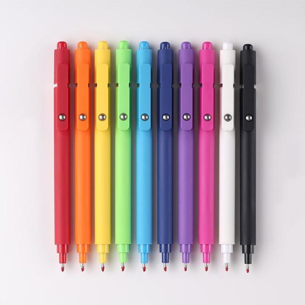 Pluma de prensa de plástico de color Gel de acero de bolígrafo clip de la pluma Neutral de promoción