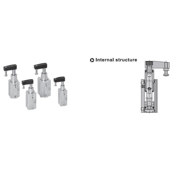Mini Air Powered Swing Clamps , Double Acting Pneumatic Cylinder OEM Service