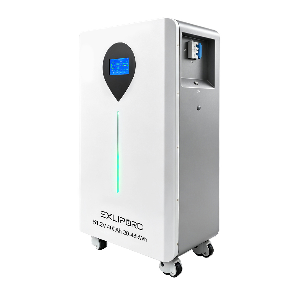 EXLIPORC 20.48kWh LiFePO4 Solar Battery with 51.2V 400Ah Capacity and 8000+ Cycles for Commercial BESS