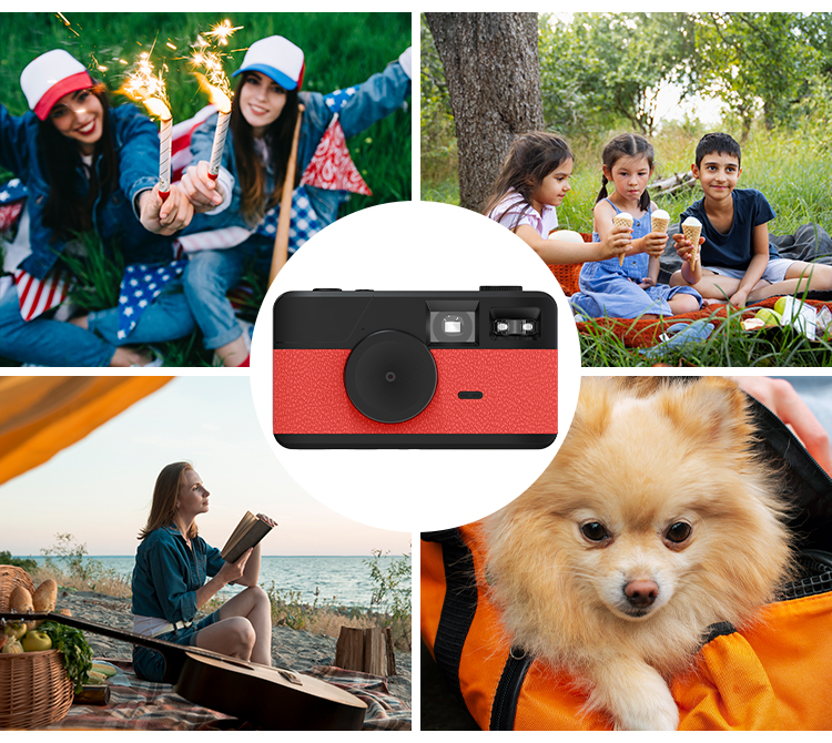 Retro Screenless Digital Camera Screen-free 8 Mode Filters Without Screen 8MP Photo with Photo Counter LED Flash Camping Camera