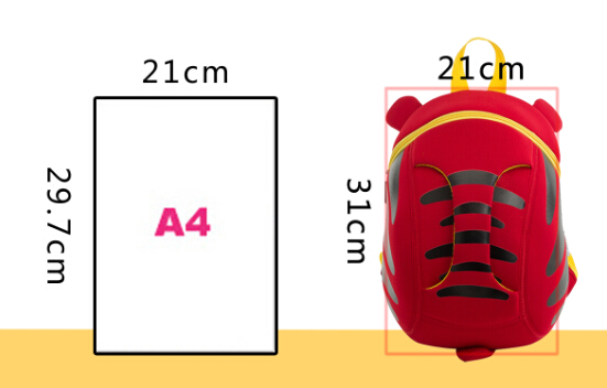 Red Child Personalized Kids Backpack Shoulder Neoprene Waterproof