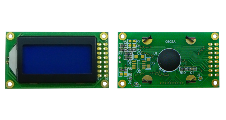 Alphanumeric 0802 8x2 LCD Display Module 16 Pin Character STN COB Screen