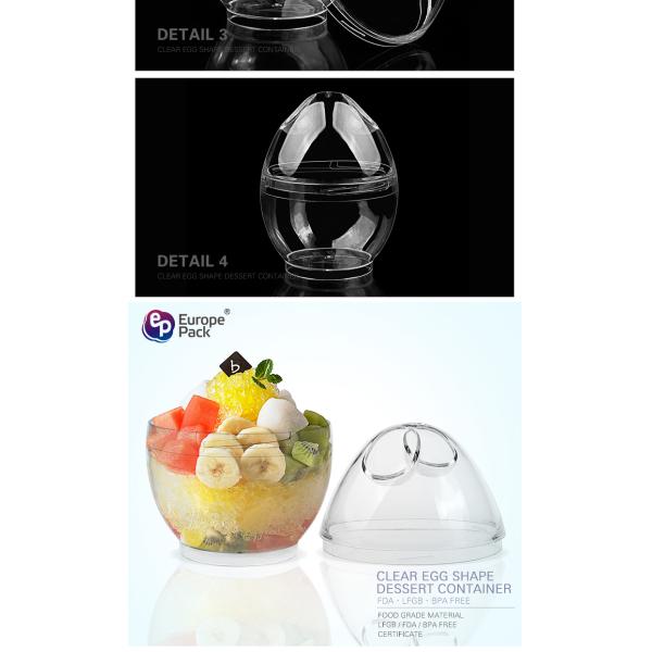 Europe-Pack new products clear disposable ps novelty egg cups for dessert