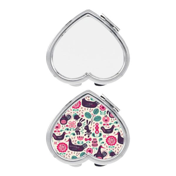Miroir de maquillage compact sublimation personnalisé de poche, petit, pliable, portable, double face, miroir cosmétique promotionnel