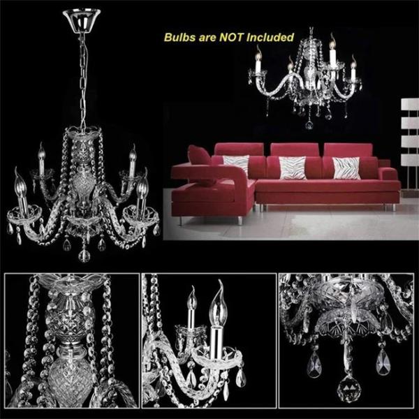 Люстры свечи E14 металл Chrome расположенной ярусами Кристл крытый