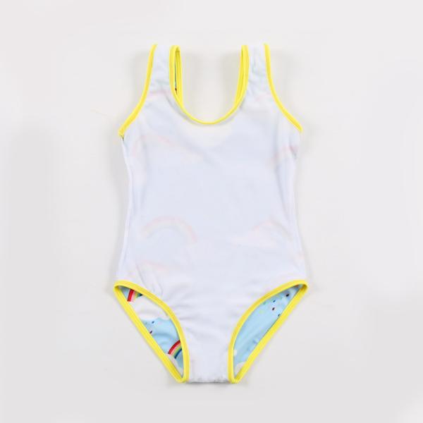 Kid's  rainbow print  sport style swimwear one piece swimsuit