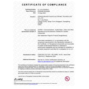 Keyouda Electronic Technology Co.,ltd Certifications
