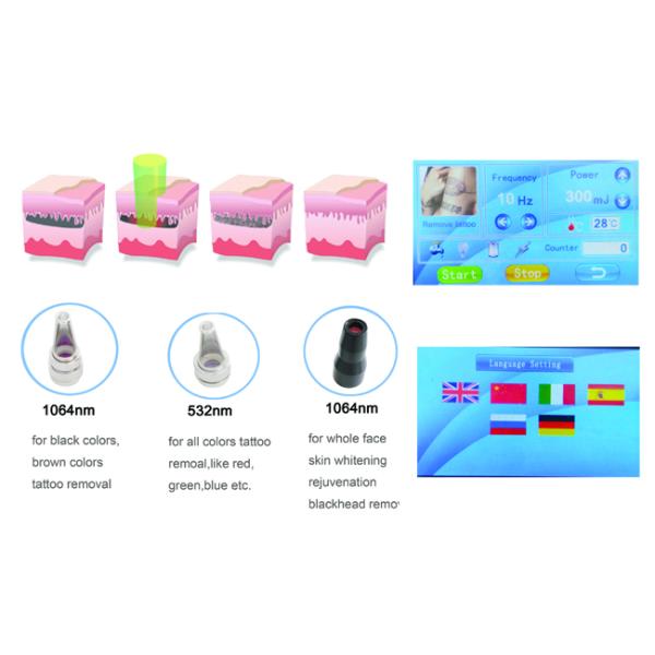 1064nm 532nm YAG Laser Tattoo Removal Machine