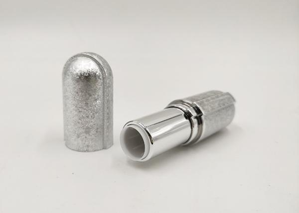 3.5g Silver Color Shiny Empty Lipstick Tubes , Lipstick Tube Packaging Logo Printed