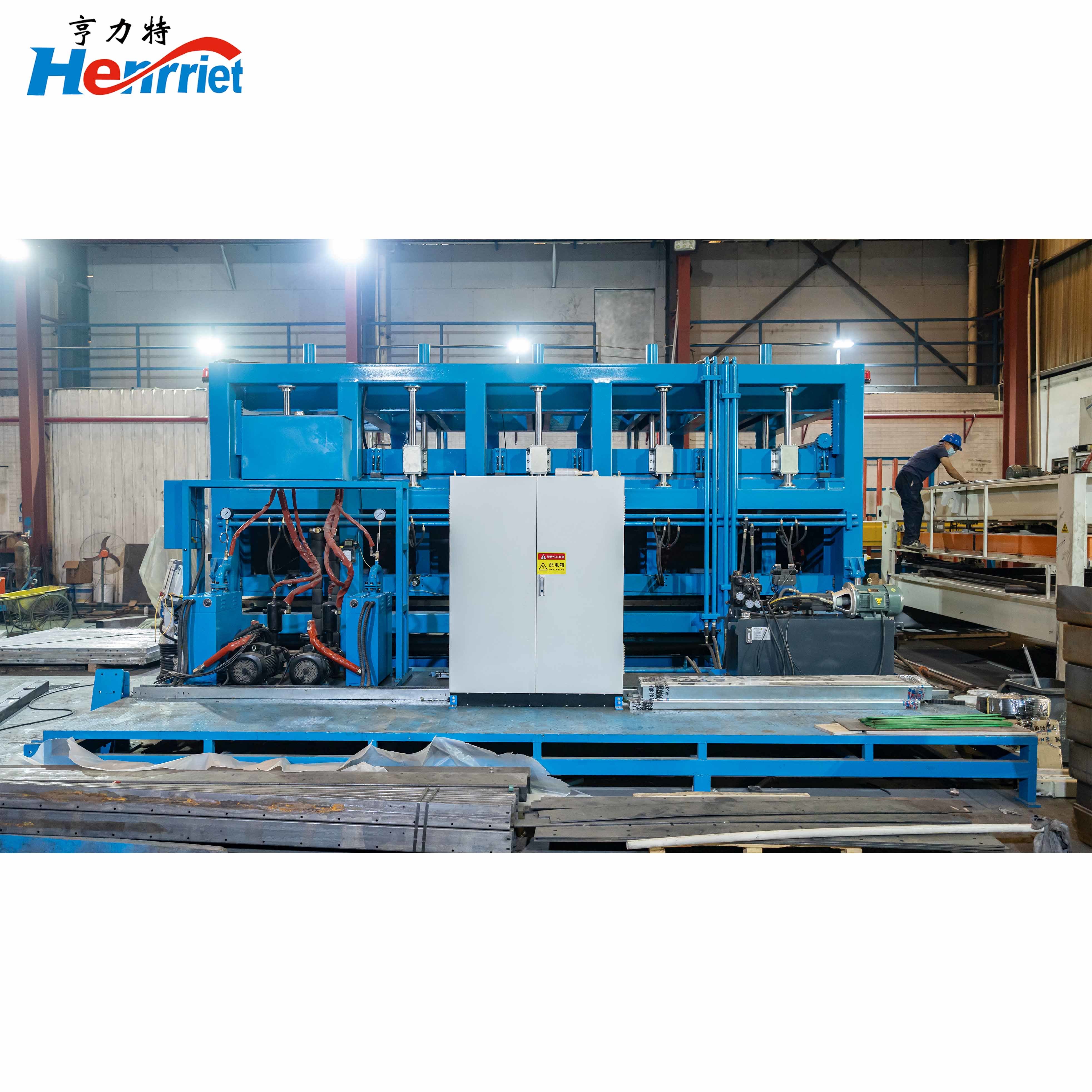 Right-Angle Hot Press Machine with 80 Tons Main Pressing Force and 6500mm Hot Press Plate Size for Composite Door Panels