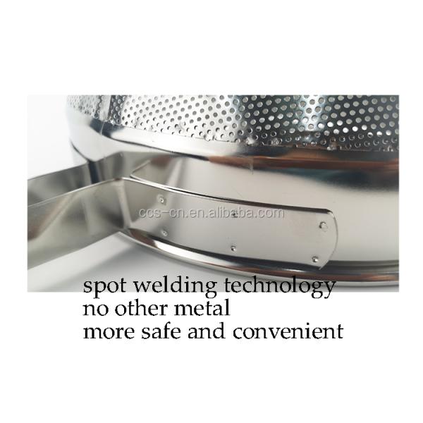 Commercial Kitchen Colander Large Strainer Coarse Mesh Fine Mesh Filter Stainless Steel China Funnel Strainer For Restau