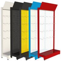 Os dispositivos elétricos da loja do supermercado de Pegboard arquivam ferramentas do hardware chapeiam densamente a perfuração