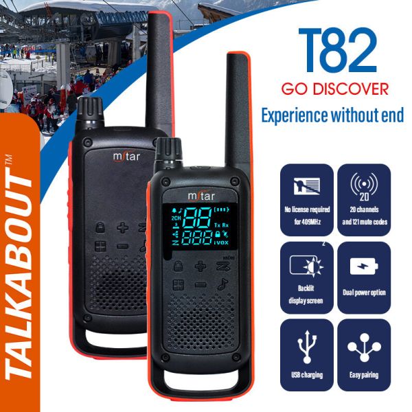 Talkie-walkie motorola Talkabout T82 Extreme Quad 5km Pmr Battery Earpiece Twin Pack Cost-effective Two-Way Radio Walkie Talkie