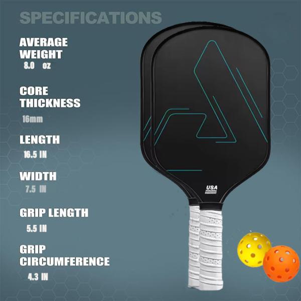 230g PP Honeycomb Core Pickleball Paddles With Cold Cut Graphite T700 Carbon Fiber
