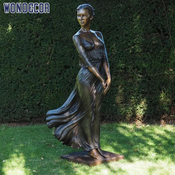 Les statues en bronze jaunes foncées sculptent la décoration de Madame Bronze Statue Garden