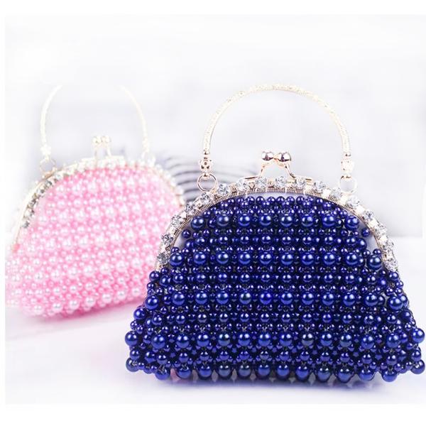 Blue Pearl Hand Bags Hand Weaving With Iron Twist For Women'S 18cm length