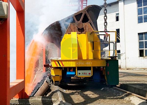Foundry Metal Casting Ladle Car Battery Powered Slag Pot Transfer Trolley