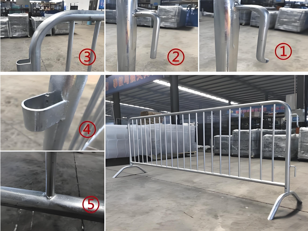 Heavy Duty Crowd Control Barrier Galvanized Steel Safety Barricade Fence 1.1m Height 2m Length