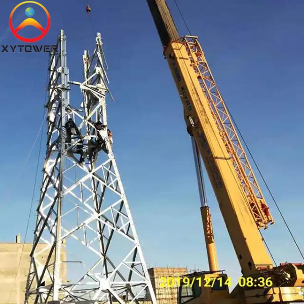 Galvanized Q235/Q355 Angle Steel Single Circuit Lattice Electrical Transmission Pylon Tower
