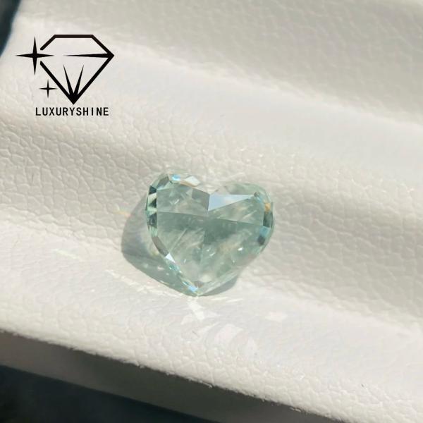 LuxuryShine Rose / Jaune / Vert Le cœur coupé en laboratoire Diamant cultivé VVS-VS Vrais diamants et bijoux de mariage et bijoux personnalisés