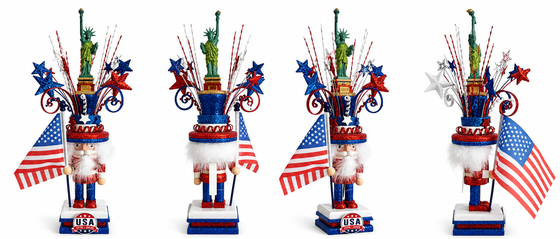 Custom Patriotic USA Fireworks Nutcracker for Display