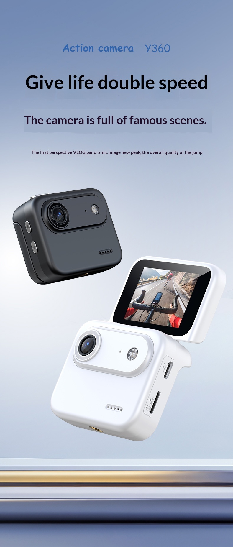 Cross-Border Best-Selling Y360 4K Outdoor Sports Camera Mini Thumb 128G 2.0-inch Screen 140 Wide Angle Handheld Vlog Video