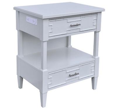 White painted wooden 2-drawer night stand of hotel bedroom furniture,hospitality casegoods,bed side table