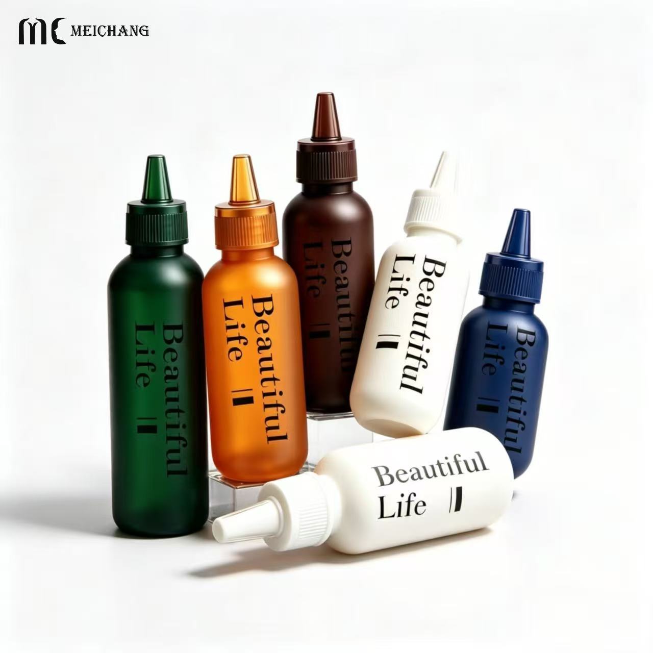60G 80G 100G 120G 150G Multi-Size HDPE Squeeze Tip Bottles for Skincare Serums & Scalp Care Custom ODM OEM Packaging(MC-1417)