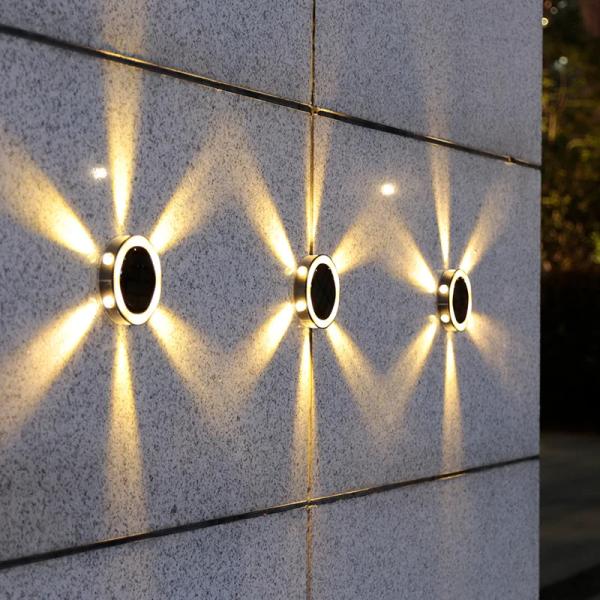 Outdoor Solar Stair Step Deck Lighting with 90lm/w Efficiency Led Round Ground Lights