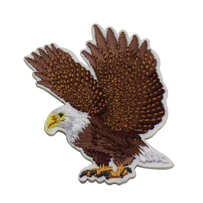 Customized Embroidery Designs Italy Eagle Embroidered Patch Adhesive on