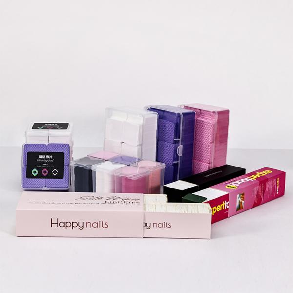 Purple Pink Black Nail Polish Pads 200pcs/Box Colorful Nail Prep Pads