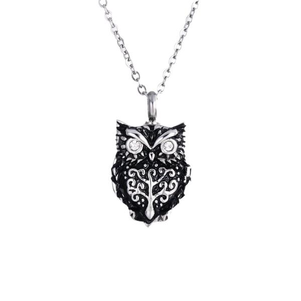 Stainless Steel Owl Pendant Unique Design for Perfume Bottle Opening and Ash Memorial